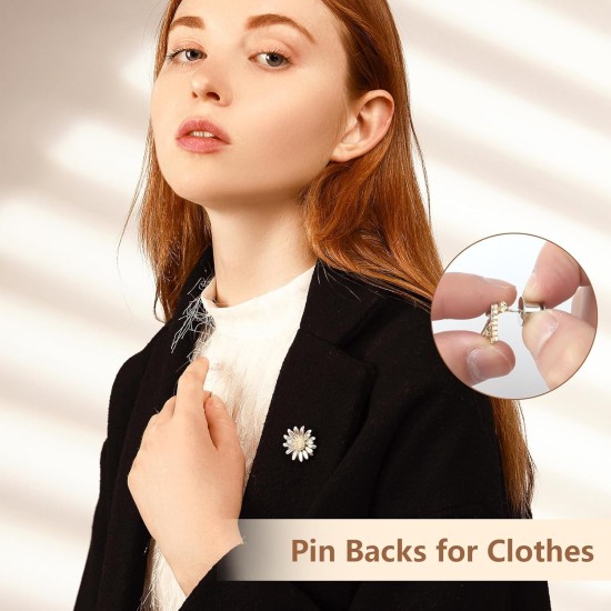 Lot de 70 fermoirs à broches de verrouillage en métal pour épingles en émail, supports de broches sécurisés pour badges, objets de collection, broche de vêtements (argent)