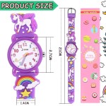 Montre pour filles – Montre étanche avec dessin animé 3D pour tout-petits, cadeaux pour filles de 2 à 8 ans, jouets pour filles de 3, 4, 5, 6, 7 ans – Cadeaux pour enfants