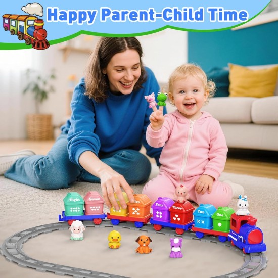 Jouets d'apprentissage pour les tout-petits de 1, 2 et 3 ans, ensemble de train de ferme électrique pour tout-petits de 2 à 4 ans, jouet de train Montessori assorti et trié avec animaux de la ferme, musique, lumière, cadeau d'anniversaire de Noël pour béb Jouets d'apprentissage pour les tout-petits de 1, 2 et 3 ans, ensemble de train de ferme électrique pour tout-petits de 2 à 4 ans, jouet de train Montessori assorti et trié avec animaux de la ferme, musique, lumière, cadeau d'anniversaire de Noël pour béb