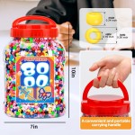 Bundooraking Lot de 8 000 perles de poney en vrac, perles en plastique colorées pour bracelets, fabrication de bijoux, travaux manuels, tressage de cheveux, porte-clés et projets de bricolage avec poignée seau de rangement (6 x 9 mm)