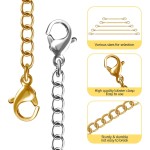winee Lot de 30 rallonges de chaîne pour collier, rallonges de collier pour femmes et filles, rallonges de bracelet de cheville en acier inoxydable pour la fabrication de bijoux 2 pouces, 3 pouces, 4 pouces, 5 pouces, 6 pouces (15 or, 15 argent)