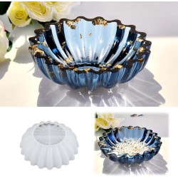 Moules en résine pour bol, 5,24 x 1,65 pouces, plateau de fleurs, moules en silicone pour résine, moules en résine époxy pour porte-bijoux, boîte à bibelots, bougeoir