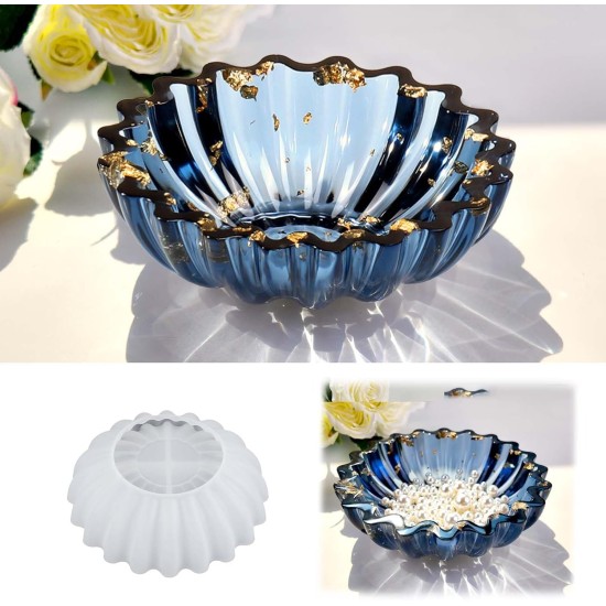 Moules en résine pour bol, 5,24 x 1,65 pouces, plateau de fleurs, moules en silicone pour résine, moules en résine époxy pour porte-bijoux, boîte à bibelots, bougeoir