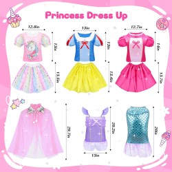16 pièces de vêtements de princesse pour petite fille, ensemble cadeau de costume de jeu de rôle, tenue de jeu de simulation de sirène de princesse, jouets pour petites filles, cadeaux de fête d'anniversaire cosplay pour filles âgées de 3 4 5 6 7 ans et p 16 pièces de vêtements de princesse pour petite fille, ensemble cadeau de costume de jeu de rôle, tenue de jeu de simulation de sirène de princesse, jouets pour petites filles, cadeaux de fête d'anniversaire cosplay pour filles âgées de 3 4 5 6 7 ans et p