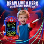 Tablette d'écriture LCD cool avec stylet Web et poignée Web – Tableau de gribouillage amusant pour enfants, bloc de dessin coloré, jouets cadeaux pour garçons et filles de 3 4 5 6 7 8 10 ans, tout-petits âgés de 3 à 4 ans, 4 à 6 ans, 6 à 8 ans, 8 à 12 ans