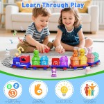 Jouets d'apprentissage pour les tout-petits de 1, 2 et 3 ans, ensemble de train de ferme électrique pour tout-petits de 2 à 4 ans, jouet de train Montessori assorti et trié avec animaux de la ferme, musique, lumière, cadeau d'anniversaire de Noël pour béb Jouets d'apprentissage pour les tout-petits de 1, 2 et 3 ans, ensemble de train de ferme électrique pour tout-petits de 2 à 4 ans, jouet de train Montessori assorti et trié avec animaux de la ferme, musique, lumière, cadeau d'anniversaire de Noël pour béb