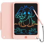 Tablette d'écriture LCD 10 pouces, jouets pour garçons et filles de 3, 4, 5, 6, 7, 8, 9, 10 ans, tablette à dessin colorée, cadeau pour garçons et tout-petits âgés de 3 à 12 ans, tableau mémo, blocs-notes avec cordon (rose)