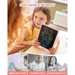 Tablette d'écriture LCD 10 pouces, jouets pour garçons et filles de 3, 4, 5, 6, 7, 8, 9, 10 ans, tablette à dessin colorée, cadeau pour garçons et tout-petits âgés de 3 à 12 ans, tableau mémo, blocs-notes avec cordon (rose)