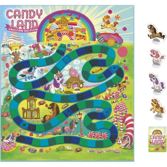 Hasbro Gaming Candy Land Unicorn Edition Jeu de société préscolaire | Hasbro Gaming Candy Land Unicorn Edition Jeu de société préscolaire |