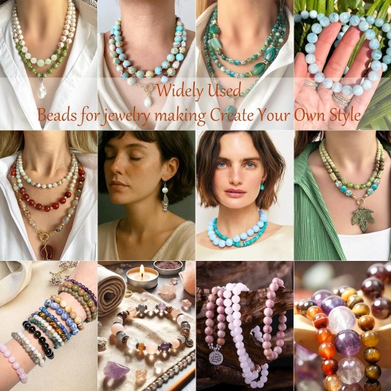 Perles en pierre naturelle tourmaline pastèque de 6 mm pour la fabrication de bijoux, 65 pierres précieuses rondes en vrac pour bracelet et collier 38,1 cm