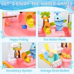 Jouet de table à eau de sable amélioré pour tout-petits avec pompe à eau électrique, eau de sable pour enfants avec robinet/accessoires de nourriture/jouet de pêche, jouets d'évier de cuisine pour fille et garçon à partir de 3 ans Jouet de table à eau de sable amélioré pour tout-petits avec pompe à eau électrique, eau de sable pour enfants avec robinet/accessoires de nourriture/jouet de pêche, jouets d'évier de cuisine pour fille et garçon à partir de 3 ans