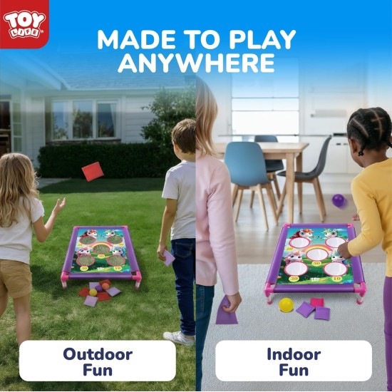 TOY Life Jeu de lancer de poufs, jeux de fête de carnaval, ensemble de cornhole pour enfants, jeux d'extérieur, jouets d'extérieur pour enfants âgés de 4 à 8 ans, jouets d'extérieur pour les tout-petits de 3 à 5 ans, cadeaux pour filles et garçons de 3, 4