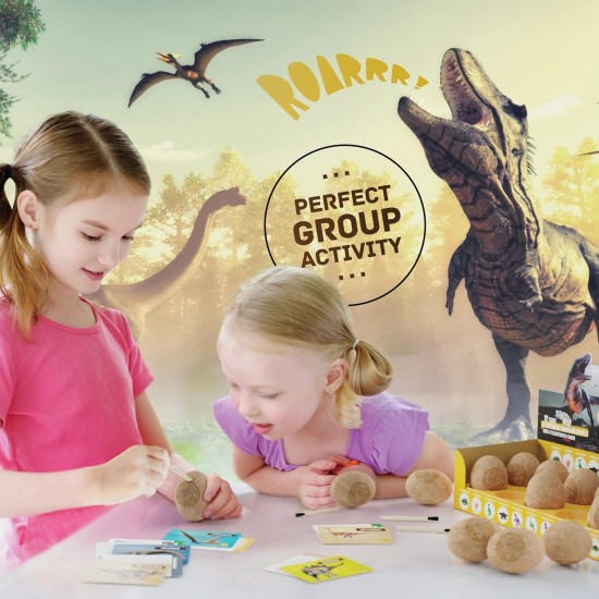 Dan&Darci Dig a Dozen Kit d'œufs de dinosaure pour enfants – Panier de Pâques – Cadeau de jouets dinosaures pour enfants de 3 à 12 ans – 12 œufs et dinosaures surprises – Activités scientifiques STEM – Cadeaux de fête pour garçons et filles Dan&Darci Dig a Dozen Kit d'œufs de dinosaure pour enfants – Panier de Pâques – Cadeau de jouets dinosaures pour enfants de 3 à 12 ans – 12 œufs et dinosaures surprises – Activités scientifiques STEM – Cadeaux de fête pour garçons et filles