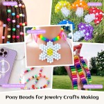 Lot de 1000 perles assorties en forme de poney pour bracelets, perles Kandi Rave en acrylique de 9 mm avec joli cœur, étoile, papillon, perles en forme amusantes pour tresses de cheveux, porte-clés, breloques, fabrication de bijoux, loisirs créatifs