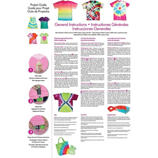 Kit de teinture pour tissu Tulip Tie, vibrant, 3 couleurs, 0,44 oz