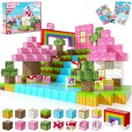 Blocs magnétiques - 100 pièces blocs de construction cubes licorne - jouets pour cadeaux d'anniversaire de Noël Montessori pour tout-petits - jouets sensoriels STEM pour fille de 3 4 9 10 ans