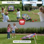 TOY Life Jeu de lancer de poufs, jeux de fête de carnaval, ensemble de cornhole pour enfants, jeux d'extérieur, jouets d'extérieur pour enfants âgés de 4 à 8 ans, jouets d'extérieur pour les tout-petits de 3 à 5 ans, cadeaux pour filles et garçons de 3, 4