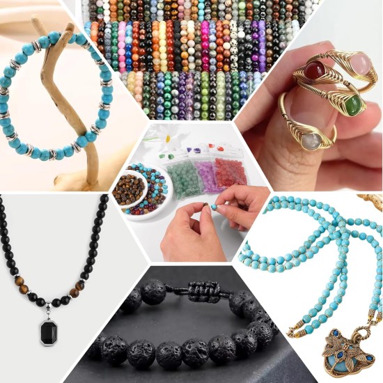 Raicegs 100 pièces 8mm perles de sélénite perles de pierres précieuses naturelles perles rondes en vrac pour la fabrication de bijoux bracelets à faire soi-même collier Raicegs 100 pièces 8mm perles de sélénite perles de pierres précieuses naturelles perles rondes en vrac pour la fabrication de bijoux bracelets à faire soi-même collier