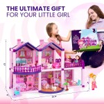 Maison de poupée avec 4 princesses, 4 licornes, chien, meubles et accessoires – Maison de poupée de rêve rose et violet pour petites filles – 5 chambres avec jardin, meubles et accessoires, cadeau pour filles de 2 à 7 ans Maison de poupée avec 4 princesses, 4 licornes, chien, meubles et accessoires – Maison de poupée de rêve rose et violet pour petites filles – 5 chambres avec jardin, meubles et accessoires, cadeau pour filles de 2 à 7 ans