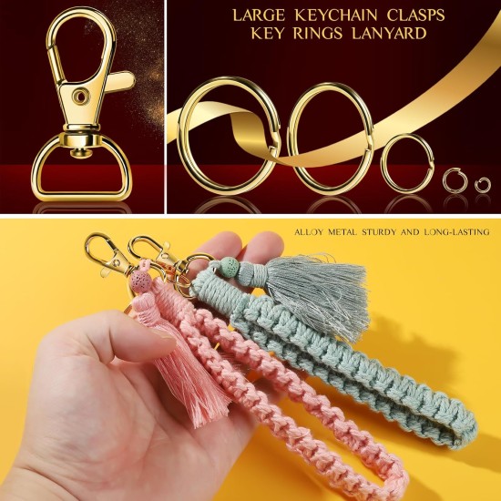 LEOBRO Kit de fabrication de porte-clés, 265 pièces, clips et porte-clés, fermoirs mousquetons en métal et anneaux porte-clés, porte-clés en vrac, anneaux porte-clés, clip pour porte-clés, fabrication de bijoux, artisanat, doré LEOBRO Kit de fabrication de porte-clés, 265 pièces, clips et porte-clés, fermoirs mousquetons en métal et anneaux porte-clés, porte-clés en vrac, anneaux porte-clés, clip pour porte-clés, fabrication de bijoux, artisanat, doré