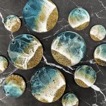 RESINWORLD Ensemble de 25 cavités de moules en silicone à cercle plat brillant de grande, moyenne et petite taille, boucles d'oreilles rondes percées, pendentif, porte-clés, moule en résine pour étiquette d'animal de compagnie