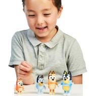 Bluey Family Figure Pack de 4, jouets de personnages articulés robustes avec figurines de bingo, de piment et de bandit, figurines d'animaux de la taille des tout-petits pour les enfants à partir de 3 ans
