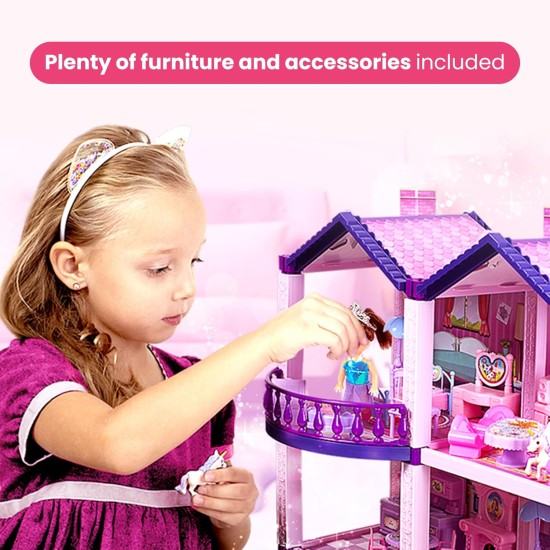 Maison de poupée avec 4 princesses, 4 licornes, chien, meubles et accessoires – Maison de poupée de rêve rose et violet pour petites filles – 5 chambres avec jardin, meubles et accessoires, cadeau pour filles de 2 à 7 ans Maison de poupée avec 4 princesses, 4 licornes, chien, meubles et accessoires – Maison de poupée de rêve rose et violet pour petites filles – 5 chambres avec jardin, meubles et accessoires, cadeau pour filles de 2 à 7 ans