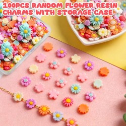 X Hot Popcorn Flatback Résine Fleur Charmes Aléatoire Slime Charms Flatback Cabochons Marguerite Embellissement pour DIY Scrapbooking Pince À Cheveux Décor De Coque De Téléphone
