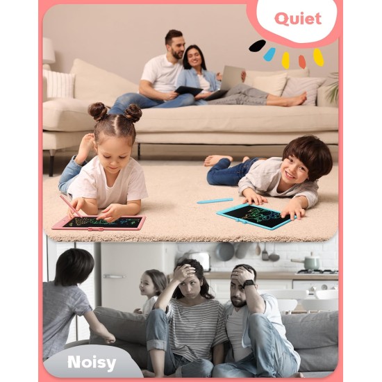 Bravokids Tablette d'écriture LCD 10 pouces pour enfants de 3 à 8 ans – Bloc de dessin électronique et tableau de gribouillage comme cadeaux d'anniversaire éducatifs pour filles et garçons (rose)