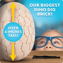 National Geographic Kit de fouille d'œufs de dinosaure géants – Excavation de 12 figurines et réplique de dent de T. Rex à partir d'une brique géante de 15,2 cm, œuf de dinosaure, kits scientifiques éducatifs, cadeaux pour garçons et filles, panier de Pâq