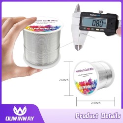Fil d'artisanat en aluminium argenté de calibre 20, 400 pieds, pour la fabrication de bijoux, l'enroulement de pierres précieuses, la sculpture, l'armature, la fabrication de bijoux, perles florales, fils d'art en métal doux, colorés et doux Fil d'artisanat en aluminium argenté de calibre 20, 400 pieds, pour la fabrication de bijoux, l'enroulement de pierres précieuses, la sculpture, l'armature, la fabrication de bijoux, perles florales, fils d'art en métal doux, colorés et doux