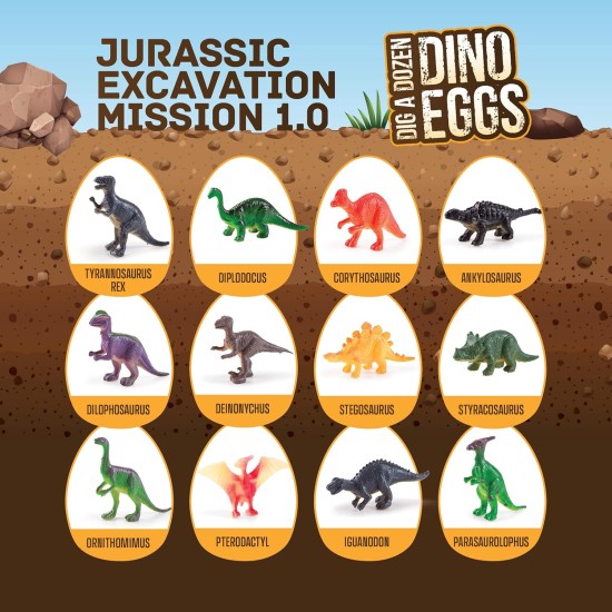 Dan&Darci Dig a Dozen Kit d'œufs de dinosaure pour enfants – Panier de Pâques – Cadeau de jouets dinosaures pour enfants de 3 à 12 ans – 12 œufs et dinosaures surprises – Activités scientifiques STEM – Cadeaux de fête pour garçons et filles Dan&Darci Dig a Dozen Kit d'œufs de dinosaure pour enfants – Panier de Pâques – Cadeau de jouets dinosaures pour enfants de 3 à 12 ans – 12 œufs et dinosaures surprises – Activités scientifiques STEM – Cadeaux de fête pour garçons et filles