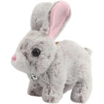 Lapin de Pâques interactif électronique en peluche avec mouvements sonores, oreilles animées, nez tremblant, pour tout-petits et enfants (marron)