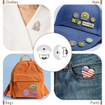 Lot de 70 fermoirs à broches de verrouillage en métal pour épingles en émail, supports de broches sécurisés pour badges, objets de collection, broche de vêtements (argent)