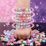 200 g + bonbons en vrac assortis de jolies perles Kandi pour la fabrication de bijoux, kit de fabrication de bracelets, fournitures artisanales, perles de charme (mélange II)