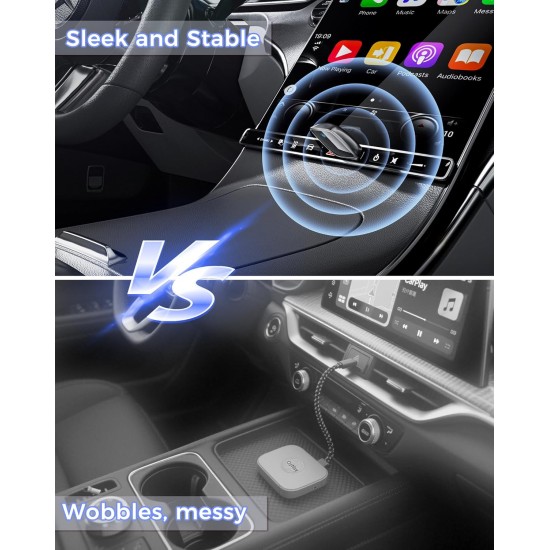 Adaptateur CarPlay sans fil pour Apple iPhone (mise à niveau 2026) - Convertissez CarPlay filaire en adaptateur sans fil CarPlay, connexion stable compatible avec les véhicules CarPlay filaires OEM et iOS 10+ (noir)