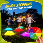 Lot de 6 tremplins rechargeables pour enfants, musique et lumière, jouets sensoriels antidérapants pour tout-petits, équipement de jeu intérieur et extérieur, cadeaux d'anniversaire, jouets pour enfants de 3, 4, 5 ans et plus