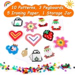 Inscraft Kit de 23 000 perles à repasser pour travaux manuels pour enfants, 30 couleurs de perles en fer avec 3 panneaux perforés, 5 papiers à repasser, 10 motifs, cadeaux pour anniversaire, Noël, kit de recharge en vrac de perles fondantes multicolores d