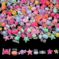 200 g + bonbons en vrac assortis de jolies perles Kandi pour la fabrication de bijoux, kit de fabrication de bracelets, fournitures artisanales, perles de charme (mélange II)