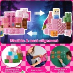 Blocs magnétiques, 100 pièces de blocs de construction magnétiques pour construire un monde 3D, construction sensorielle STEM, blocs magnétiques empilables, jouet pour enfants à partir de 3 ans, cadeaux d'anniversaire pour garçons et filles (rose) Blocs magnétiques, 100 pièces de blocs de construction magnétiques pour construire un monde 3D, construction sensorielle STEM, blocs magnétiques empilables, jouet pour enfants à partir de 3 ans, cadeaux d'anniversaire pour garçons et filles (rose)