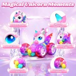 Voitures télécommandées licorne pour filles, jouets avec ailes et yeux en cristal brillants, rotation à 360 °, voiture télécommandée, voiture de cascade licorne, cadeaux d'anniversaire, panier de Pâques pour filles de 3, 4, 5, 6, 7, 8, 9, 10 ans