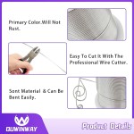 Fil d'artisanat en aluminium argenté de calibre 20, 400 pieds, pour la fabrication de bijoux, l'enroulement de pierres précieuses, la sculpture, l'armature, la fabrication de bijoux, perles florales, fils d'art en métal doux, colorés et doux