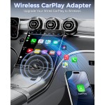 Adaptateur CarPlay sans fil pour Apple iPhone (mise à niveau 2026) - Convertissez CarPlay filaire en adaptateur sans fil CarPlay, connexion stable compatible avec les véhicules CarPlay filaires OEM et iOS 10+ (noir)