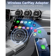 Adaptateur CarPlay sans fil pour Apple iPhone (mise à niveau 2026) - Convertissez CarPlay filaire en adaptateur sans fil CarPlay, connexion stable compatible avec les véhicules CarPlay filaires OEM et iOS 10+ (noir)