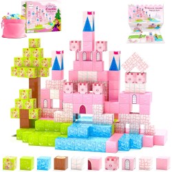 Blocs magnétiques mis à jour - Château de princesse - Blocs de construction magnétiques créatifs - Jouets pour tout-petits - Cadeaux d'anniversaire pour enfants de 3 ans et plus - Jouet sensoriel STEM Montessori pour garçons et filles de 3 à 4 ans, 4 à 5 