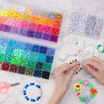 QUEFE 2350 pièces, 64 couleurs, perles de poney pour kit de fabrication de bracelets, kit de bracelets d'amitié de perles Kandi arc-en-ciel, perles de lettres et cordes élastiques pour la fabrication de bracelets et de colliers, ensemble de cadeaux artisa QUEFE 2350 pièces, 64 couleurs, perles de poney pour kit de fabrication de bracelets, kit de bracelets d'amitié de perles Kandi arc-en-ciel, perles de lettres et cordes élastiques pour la fabrication de bracelets et de colliers, ensemble de cadeaux artisa