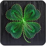 Jydunix Kit d'art à cordes, motif trèfle à quatre feuilles, 7,874 x 7,874 pouces, kit de bricolage pour adultes et enfants, décoration murale facile, cadeau unique d'anniversaire et de vacances