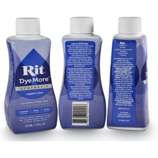 Kit de teinture liquide pour tissus RIT (ensemble de 3 pièces) bleu marine, bleu saphir, gris perle |