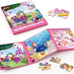 SYNARRY Puzzles magnétiques Licorne Sirène Princesse pour les tout-petits de 3 à 5 filles, 20 pièces de puzzles de voyage pour les enfants âgés de 4 à 6 ans, Jouets d'activités de voyage en voiture, en avion pour les filles de 3, 4, 5 et 6 ans, cadeaux d'