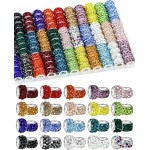 FIVEIZERO Lot de 120 perles à grand trou en strass pour la fabrication de bijoux, 20 couleurs de strass européens, perles d'espacement en vrac pour stylos à perles, loisirs créatifs